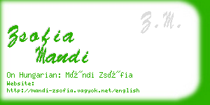 zsofia mandi business card